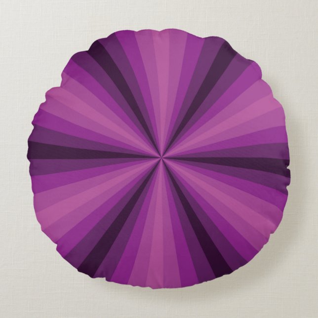 Optical Illusion Purple Round Pillow (Front)