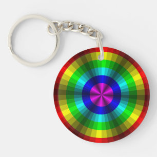 Optical Illusion Rainbow Acrylic Keychain