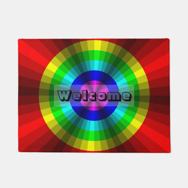 Optical Illusion Rainbow Doormat (Front)