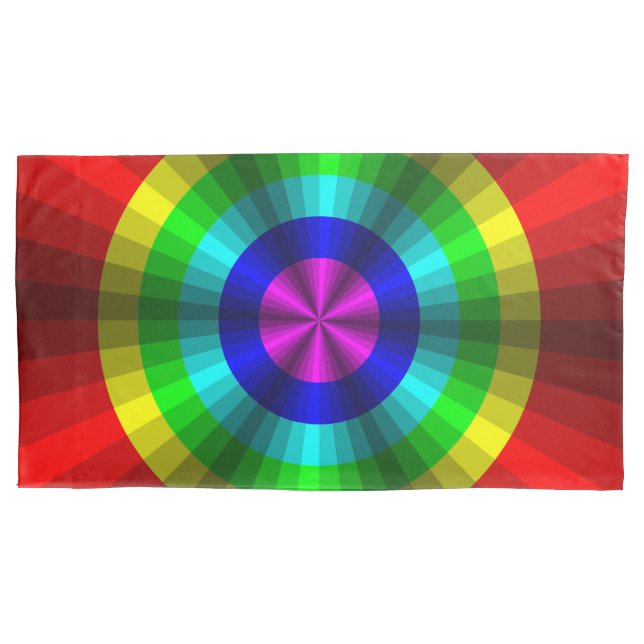 Optical Illusion Rainbow Pillow Case (Front)