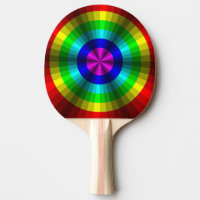 Optical Illusion Rainbow Ping Pong Paddle