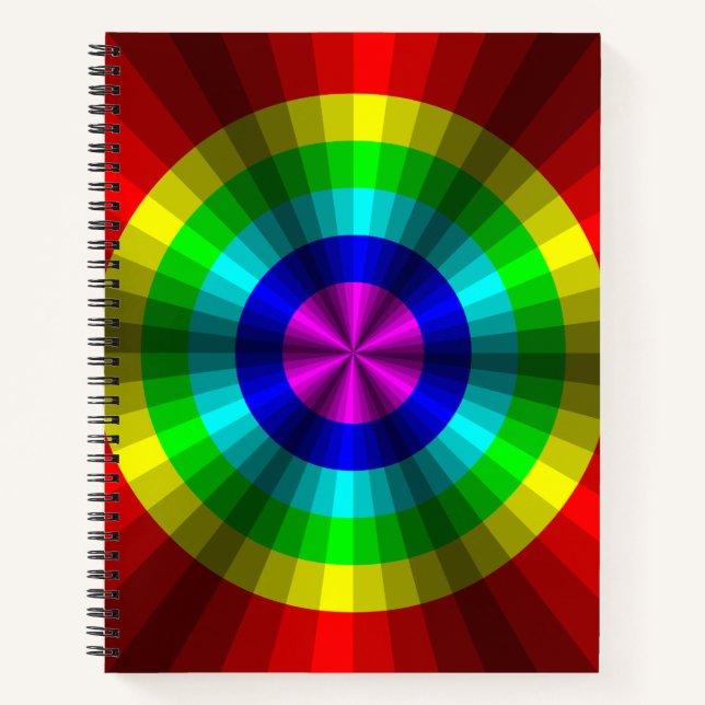 Optical Illusion Rainbow Spiral Notebook (Front)