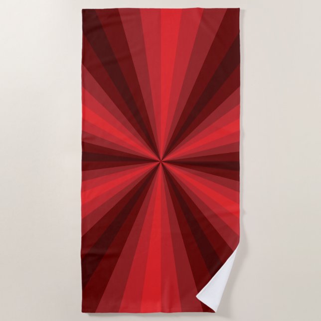 Optical Illusion Red Beach Towel (Front)