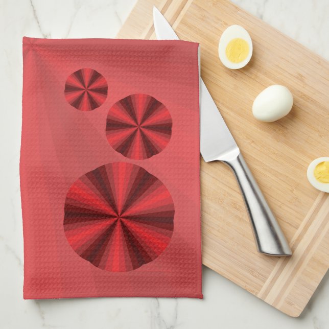 Optical Illusion Red Hand Towel (Quarter Fold)