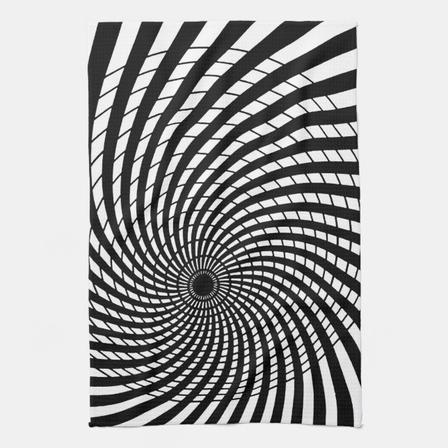 OPTICAL ILLUSION Retro Art Tea Towel (Vertical)