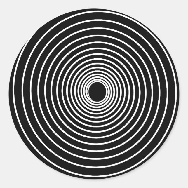 Optical Illusion Spiral Black And White Sticker (Front)