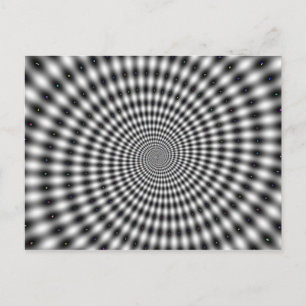 Optical illusion spiral postcard