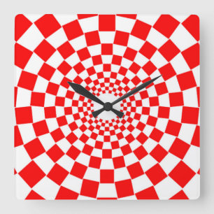 OPTICAL ILLUSION SQUARE WALL CLOCK