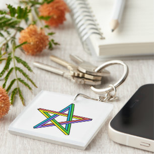 Optical illusion Star Keychain