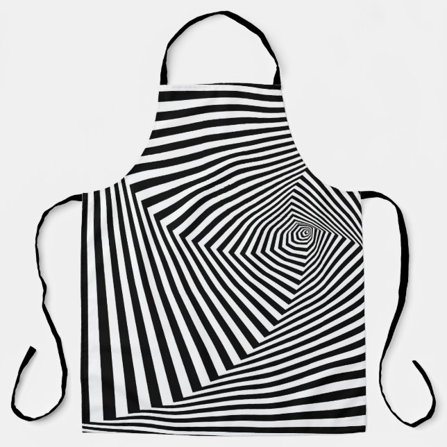 Optical Illusion: Striped Geometric Abstract. Apron (Front)