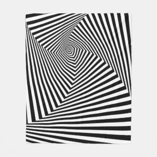 Optical Illusion: Striped Geometric Abstract. Fleece Blanket
