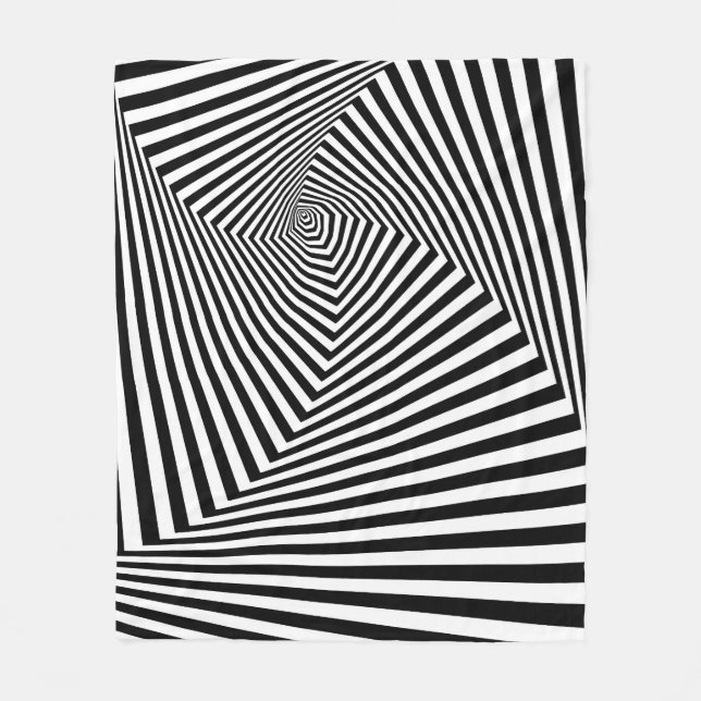Optical Illusion: Striped Geometric Abstract. Fleece Blanket (Front)