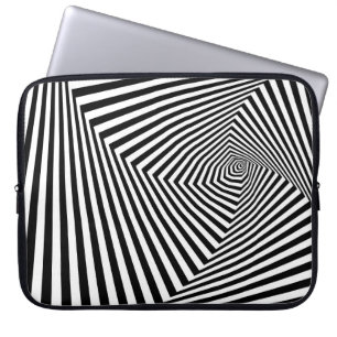 Optical Illusion: Striped Geometric Abstract. Laptop Sleeve