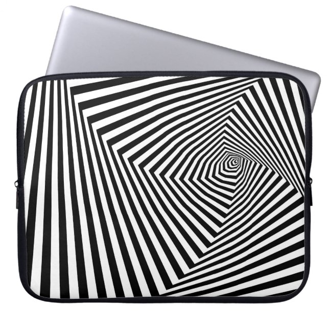 Optical Illusion: Striped Geometric Abstract. Laptop Sleeve (Front)