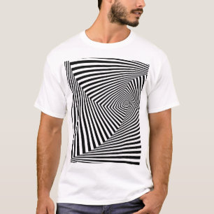 Optical Illusion: Striped Geometric Abstract. T-Shirt