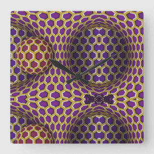 Optical Illusion Trick Rotation Turning Time Square Wall Clock