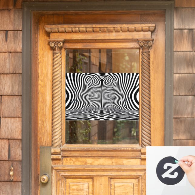 Optical Illusion Tunnel – Hypnotic Black and White (Home Door)