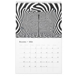 Optical Illusion Tunnel – Hypnotic Black and White Calendar