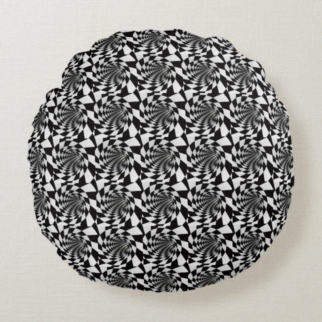Optical Illusion Vortex Blanket Round Cushion (Front)