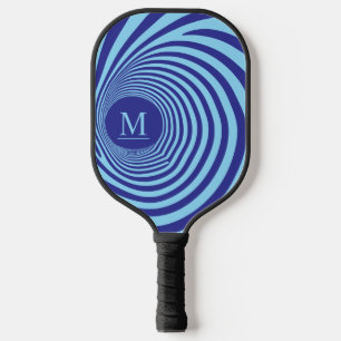 Optical Illusion Vortex Monogram Blue Shades Pickleball Paddle