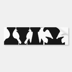 Optical illusion with urns and birds taking flight bumper sticker