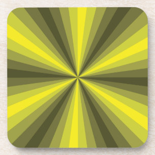 Optical Illusion Yellow Square Coaster