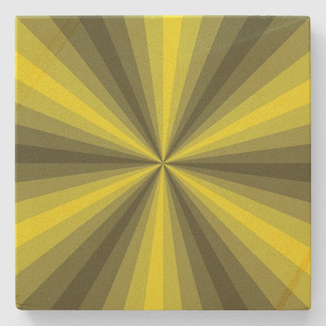 Optical Illusion Yellow Stone Coaster (Front)