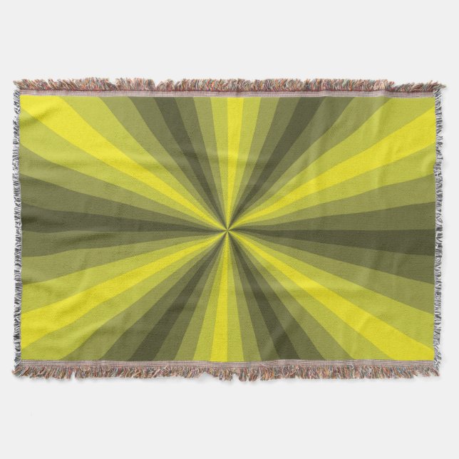 Optical Illusion Yellow Throw Blanket (Front)