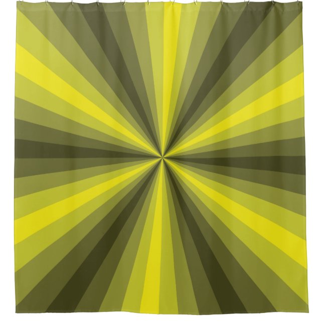 Optical Illusion YellowShower Curtain (Front)