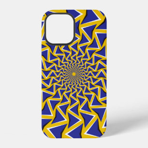 Optical motion illusion bitmap background. Blue ar iPhone 12 Case