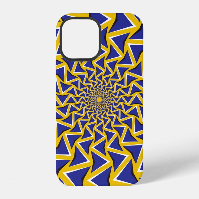 Optical motion illusion bitmap background. Blue ar iPhone Case (Back)