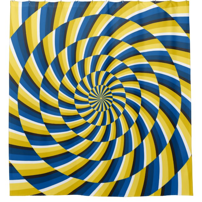 Optical motion illusion Vintage background. Yellow Shower Curtain (Front)