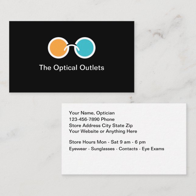Optical Store Optician Business Cards  (Front/Back)