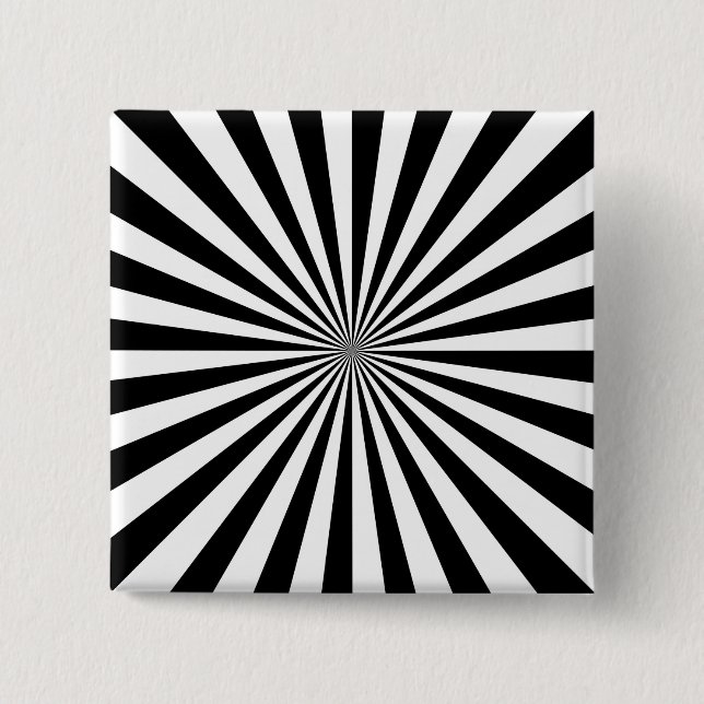 Optical Sun Burst Spinning Wheel Design 15 Cm Square Badge (Front)