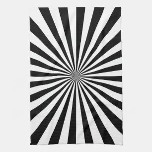 Optical Sun Burst Spinning Wheel Design Tea Towel