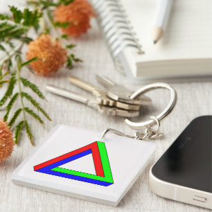 Optical Triangle illusion Keychain