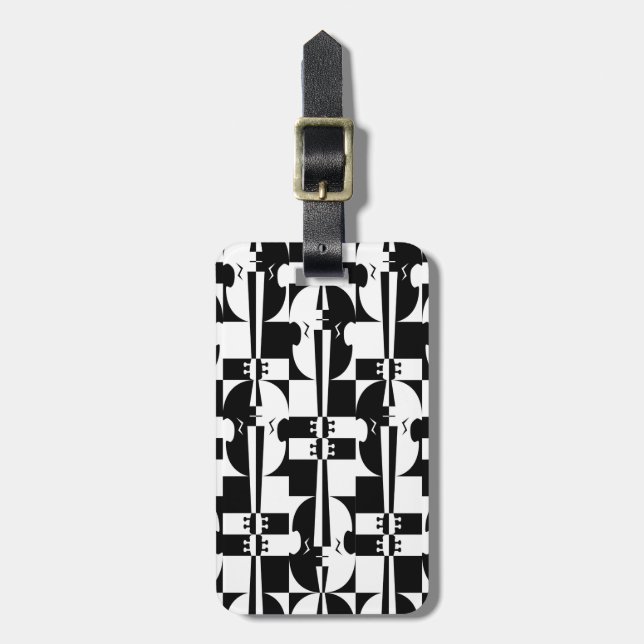 Optical Violin Illusion Luggage Tag (Front Vertical)