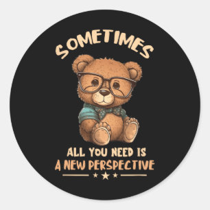 Optician Bear New Perspective Eye Doctor Ophthalmo Classic Round Sticker