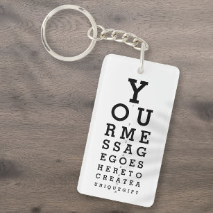 Optician Chart Create Your Own Message Key Ring