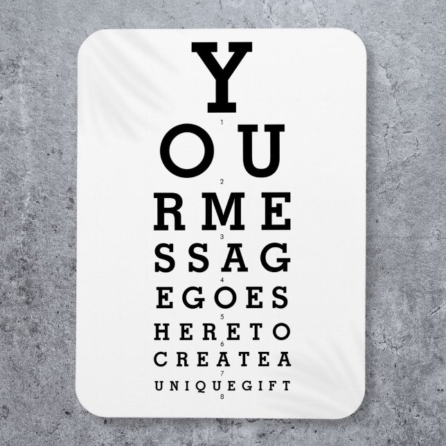 Optician Chart Create Your Own Message Magnet (Optician Chart Create Your Own Message Magnet)