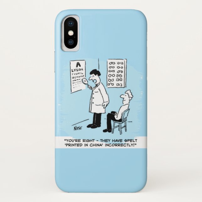 Optician Checks Spelling on Optical Wall Chart Case-Mate iPhone Case (Back)