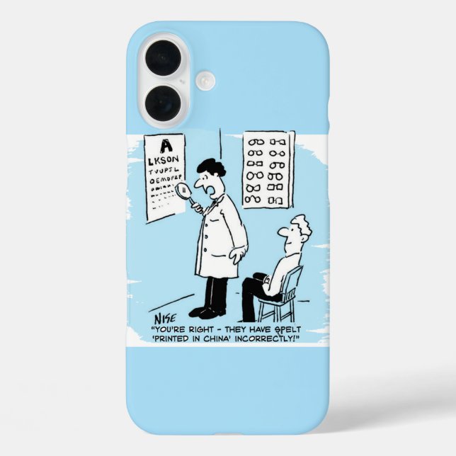 Optician Checks Spelling on Optical Wall Chart Case-Mate iPhone Case (Back)