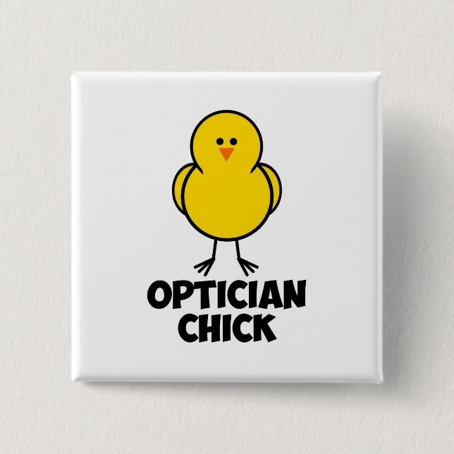 Optician Chick 15 Cm Square Badge (Front)