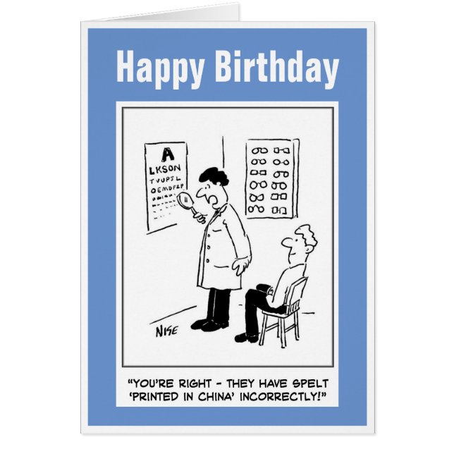 Optician giving an eye-test (Front)