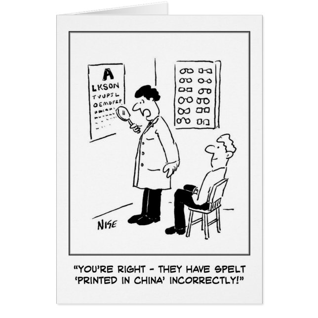 Optician giving an eye-test (Front)