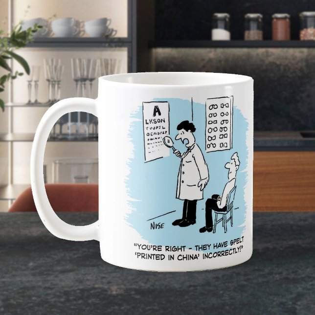 Optician giving an eye-test coffee mug (Creator Uploaded)