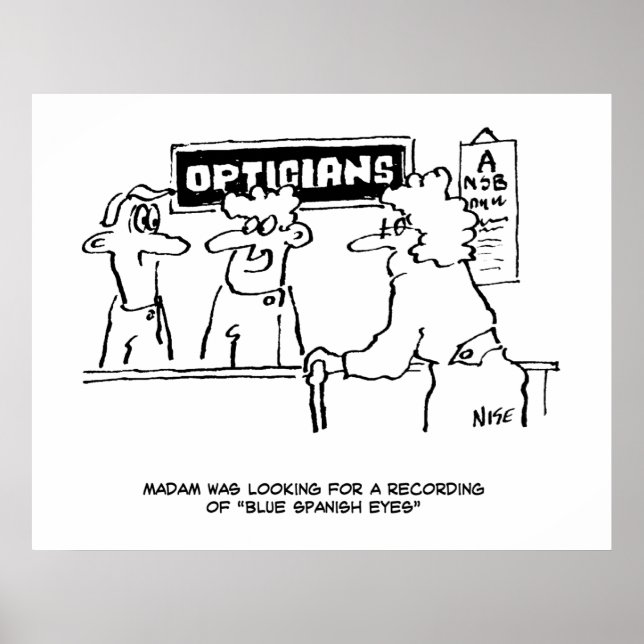 Optician is asked for "Spanish Eyes" Poster (Front)