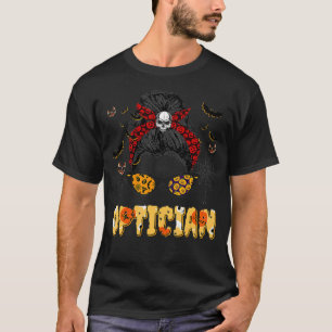 Optician Messy bun Pumpkin Halloween Spider T-Shirt