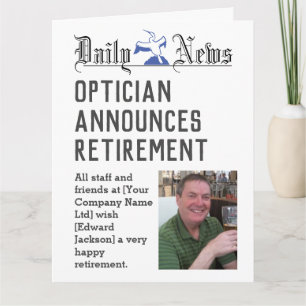 Optician Retirement Card to Personalise