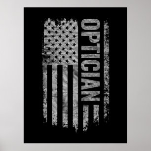 Optician USA Flag Distressed design Poster